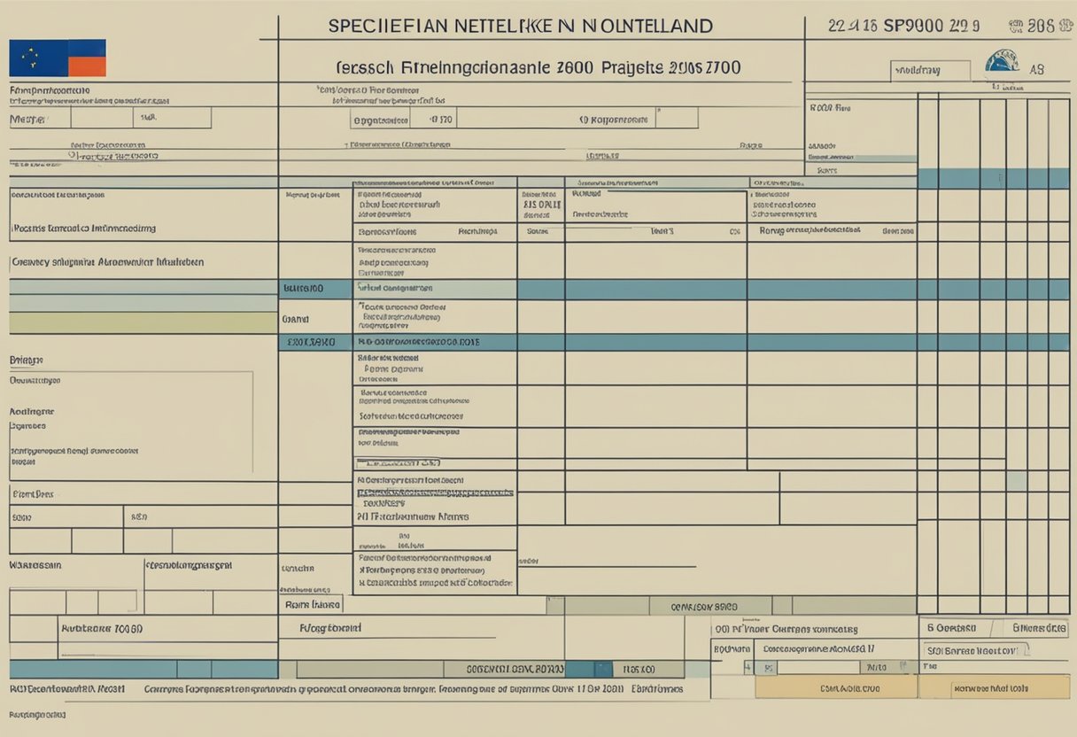 A pay slip with the title "Specifieke Regelingen in Nederland 2900 bruto naar netto" and corresponding financial figures