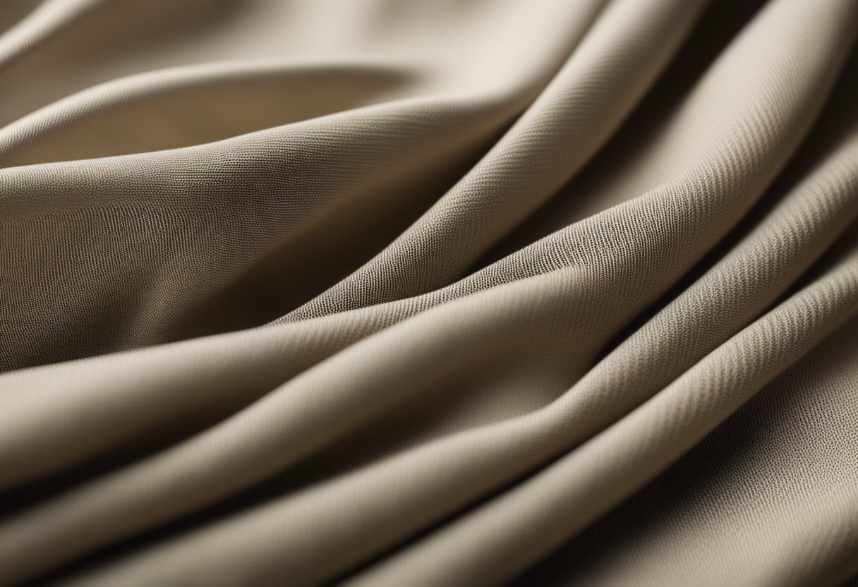 A comparison between viscose and modal fabrics, showcasing their different textures and drape, with clear visual distinctions