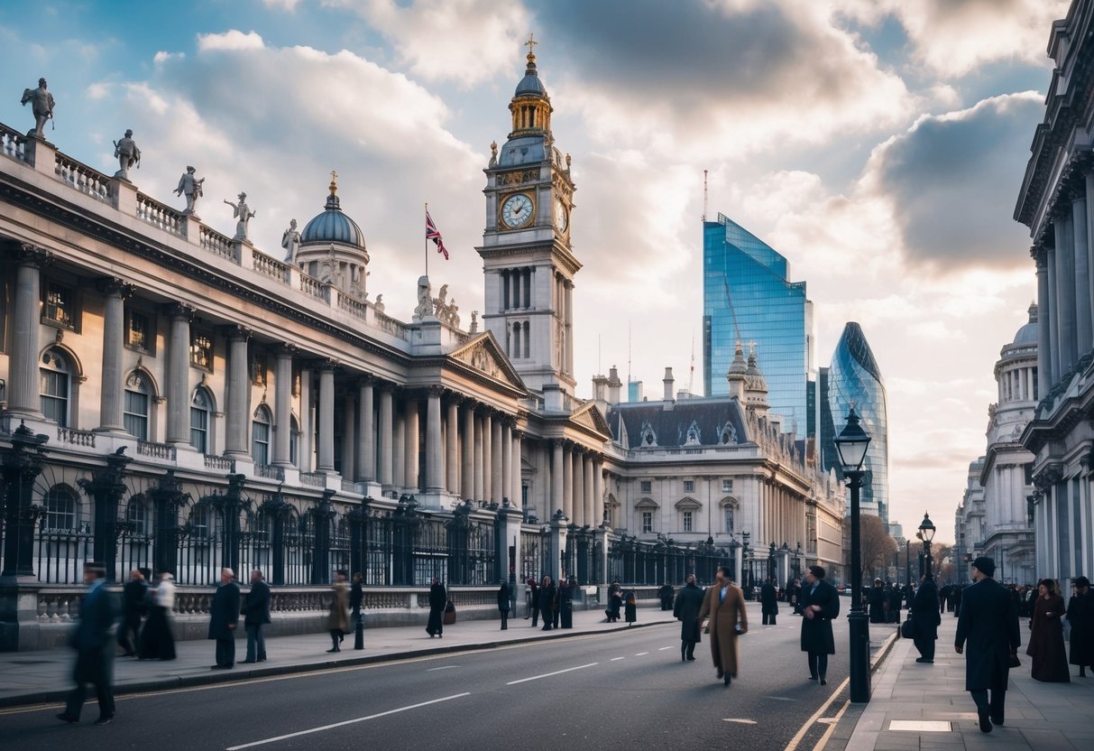 Victorian London: bustling streets, grand buildings, and bustling scientific institutions. Scholars and inventors collaborate, exchanging ideas and pushing the boundaries of knowledge