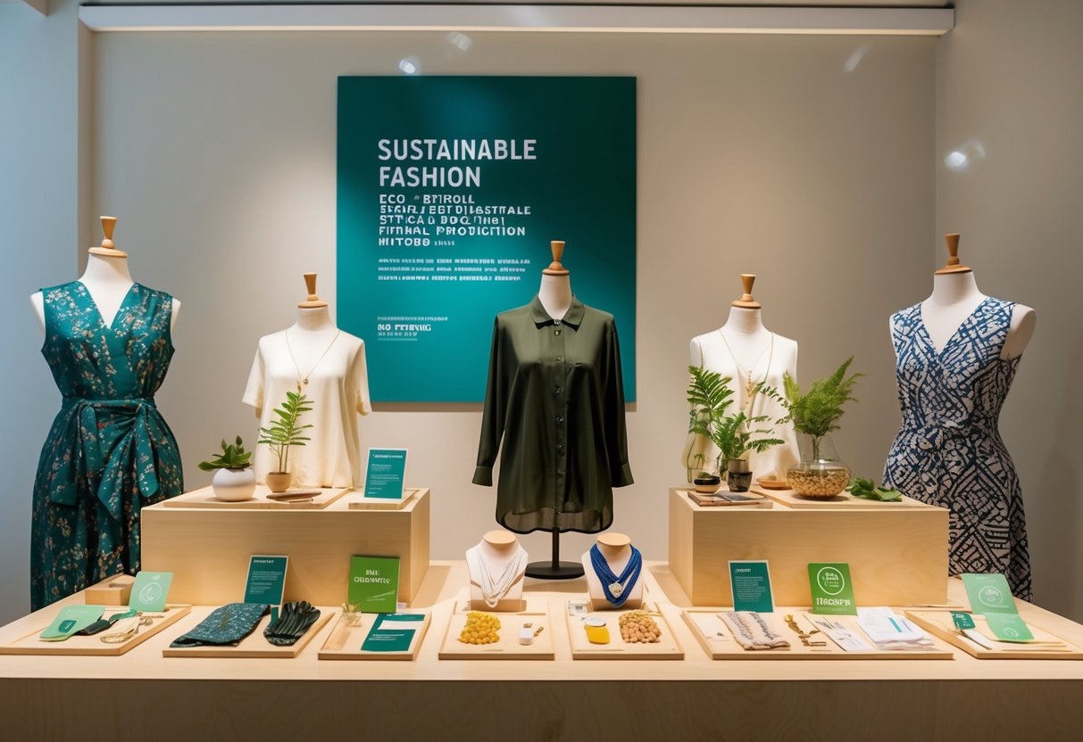 Eine nachhaltige Modeausstellung mit umweltfreundlichen Materialien und ethischen Produktionsmethoden