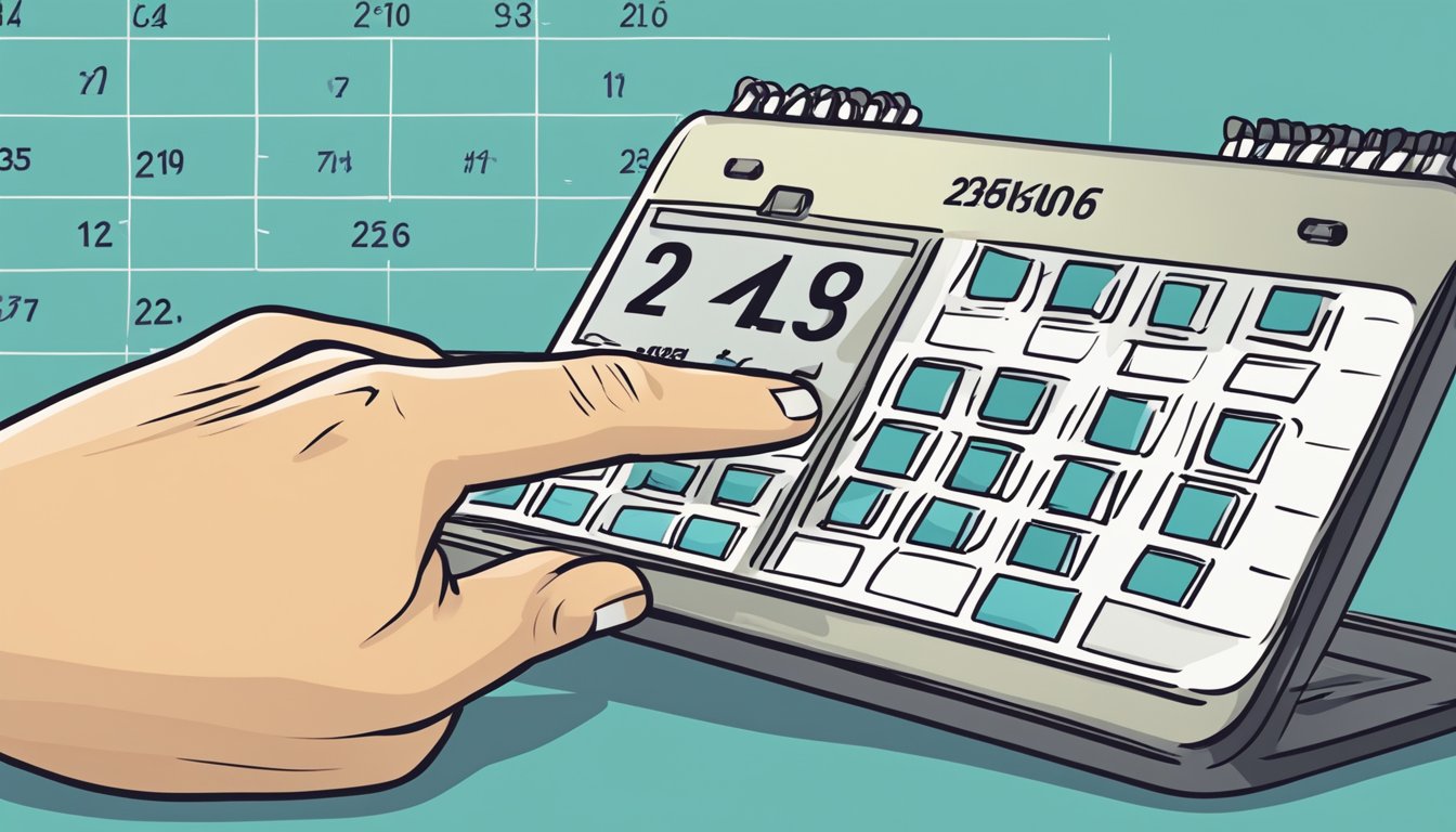 A hand holds an outdated device while a calendar shows the current date. An arrow points to a future date, indicating the right time to upgrade