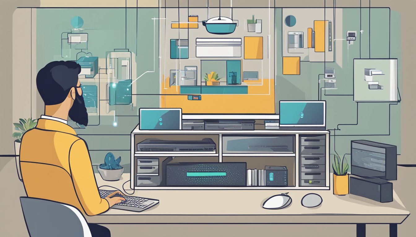 A person setting up a home network, comparing different routers and their features. They are considering the number of ports and other hardware considerations