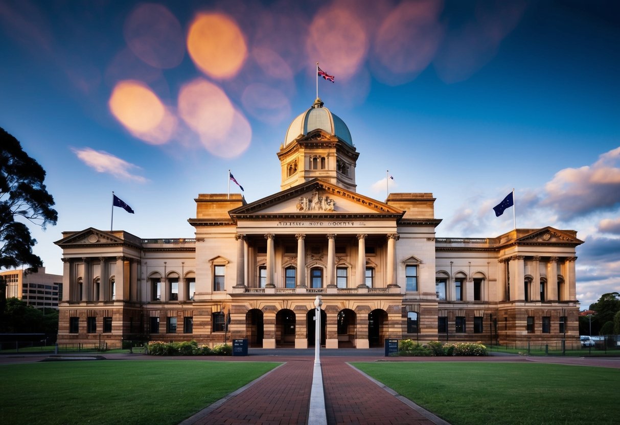 A historic building society in Australia, with architectural elements reflecting its development over time