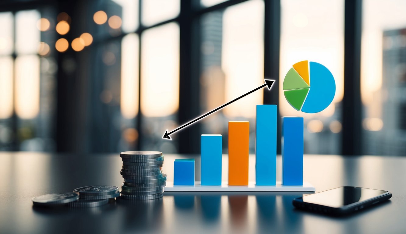 A bar graph and pie chart display chatbot statistics