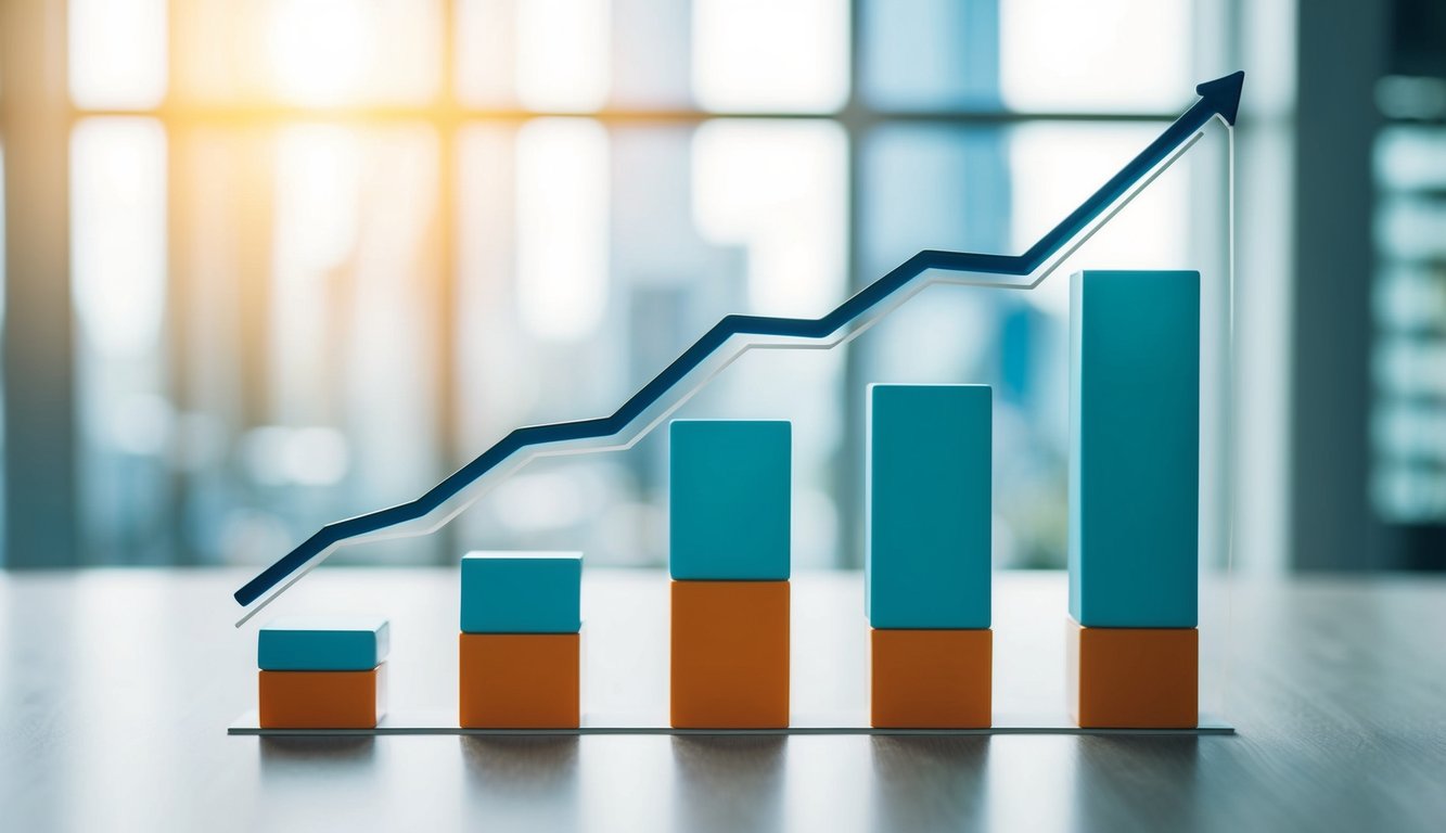 A graph showing upward trend lines representing growth and retention in strategic marketing approaches