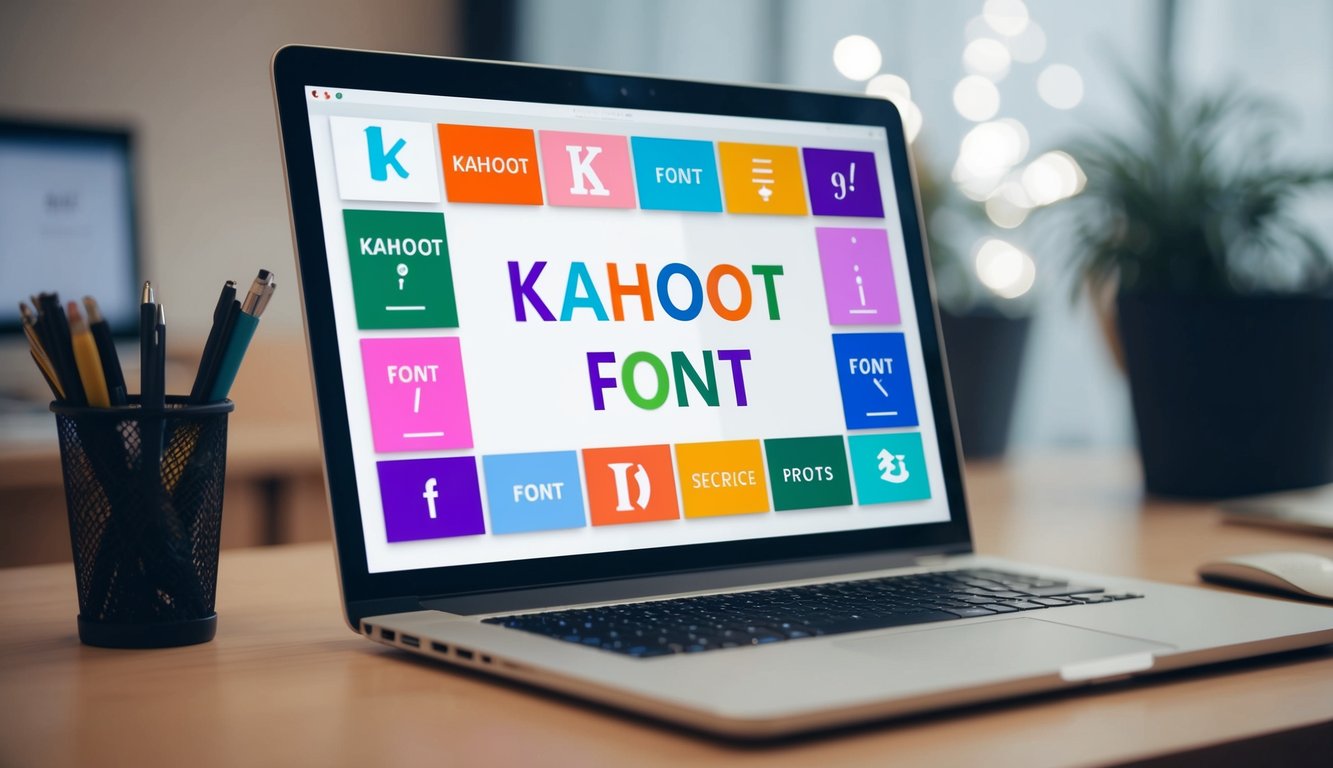 A computer screen displays the Kahoot font application with various font options for users to choose from