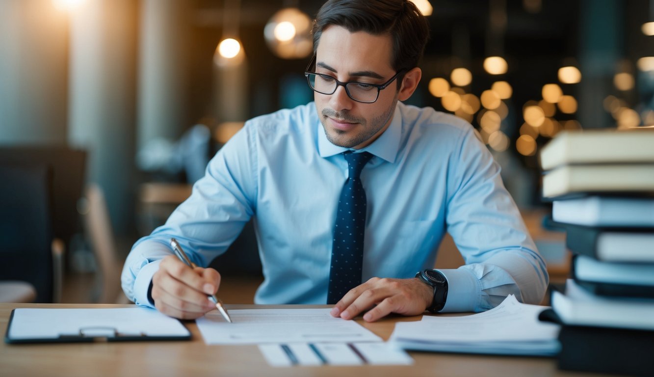 A researcher carefully crafting survey questions, avoiding double-barreled inquiries