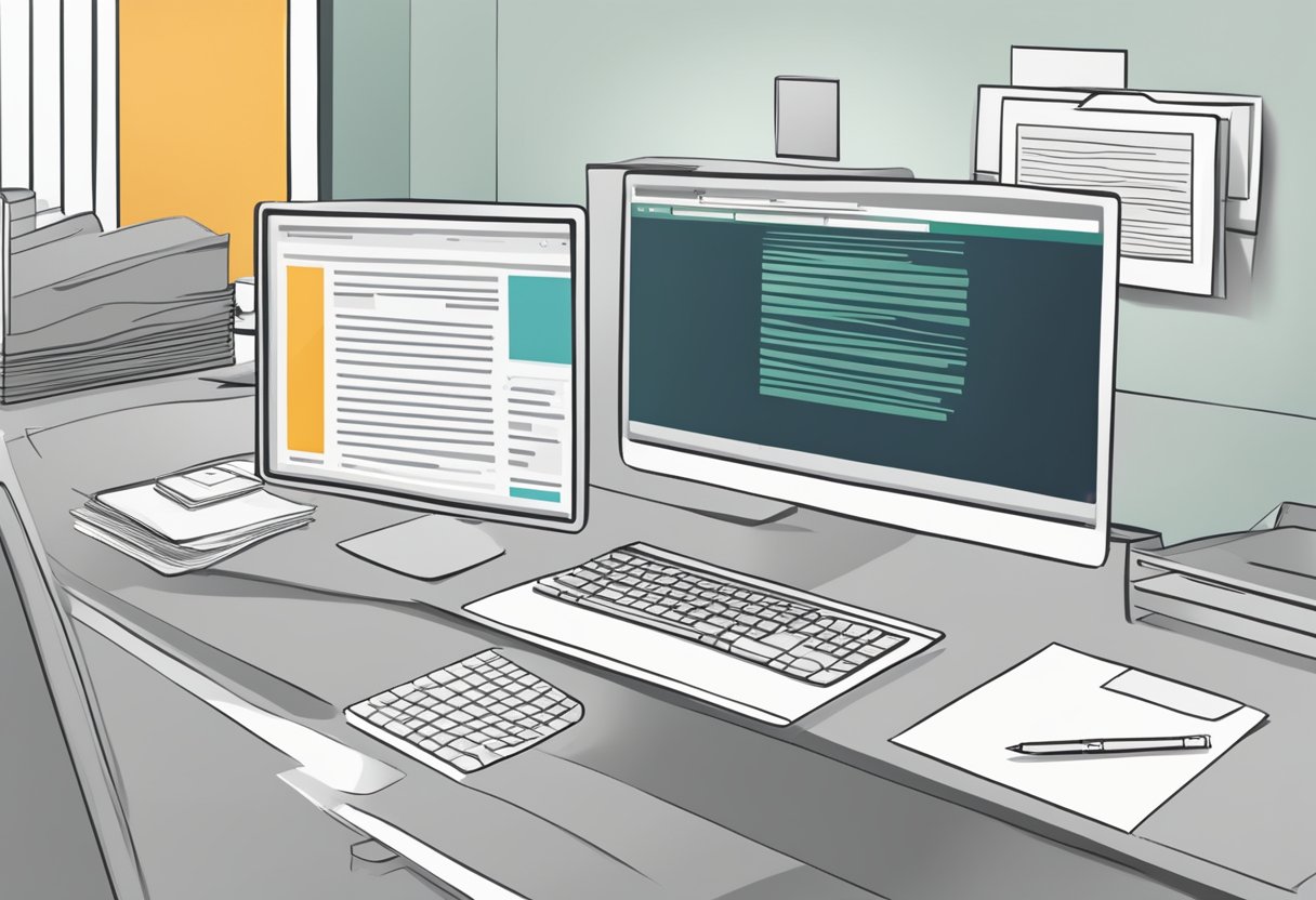 A computer screen displaying a plagiarism checker software with a document being scanned and analyzed for potential plagiarism