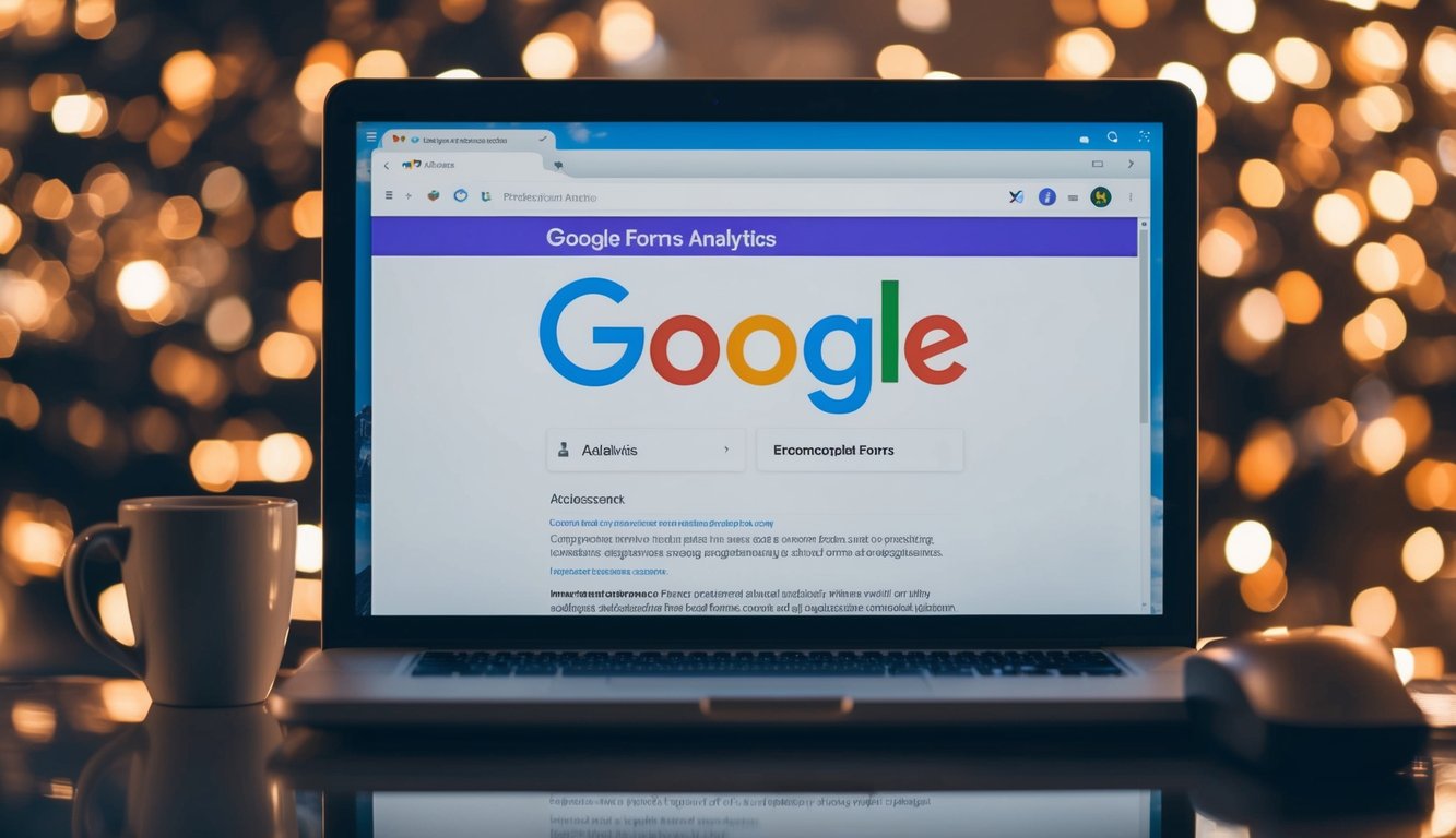 A computer screen displaying Google Forms analytics being accessed without permission