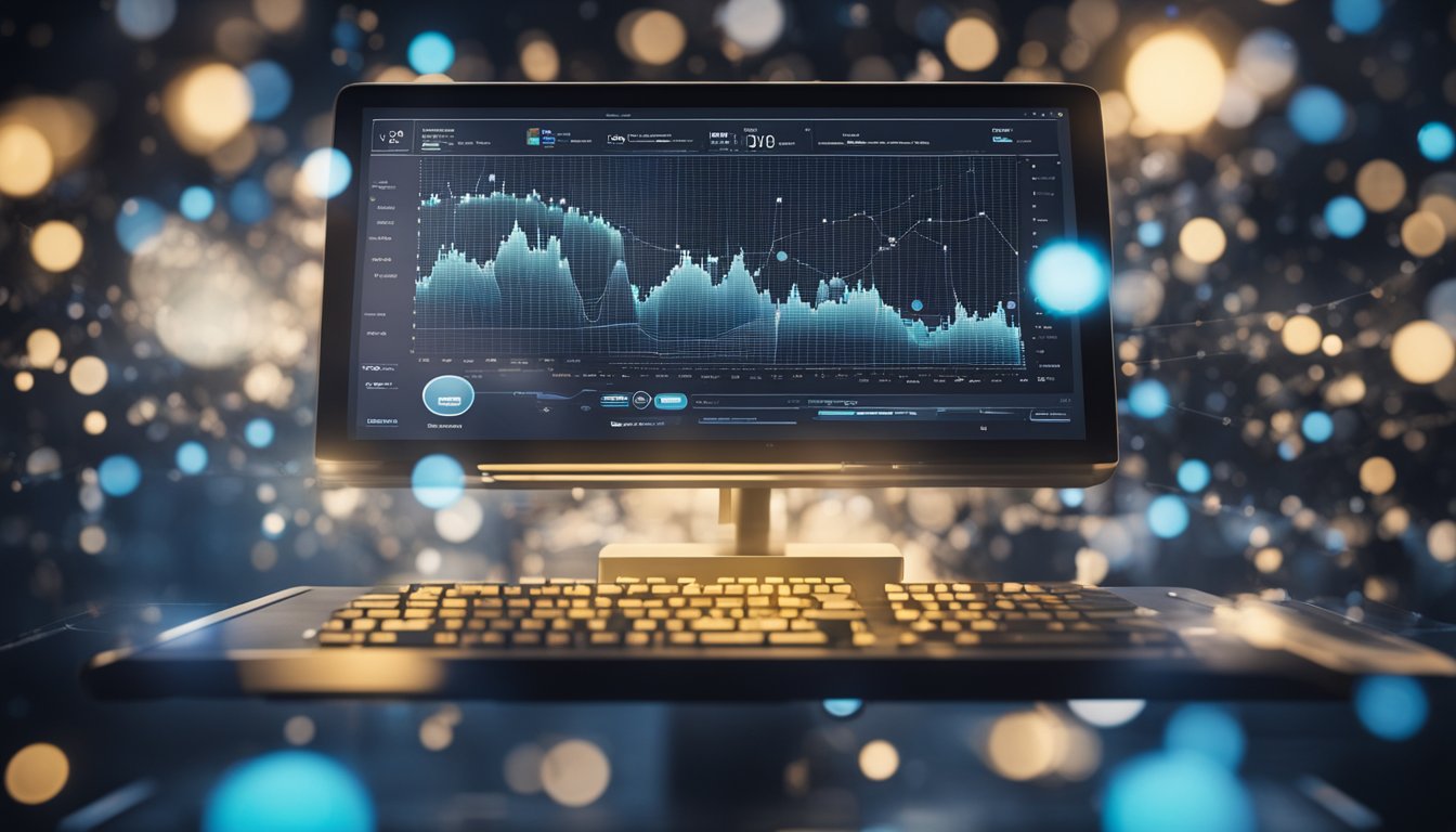 A computer screen shows Viggle AI being implemented and integrated into a software system, with various data points and connections being visualized