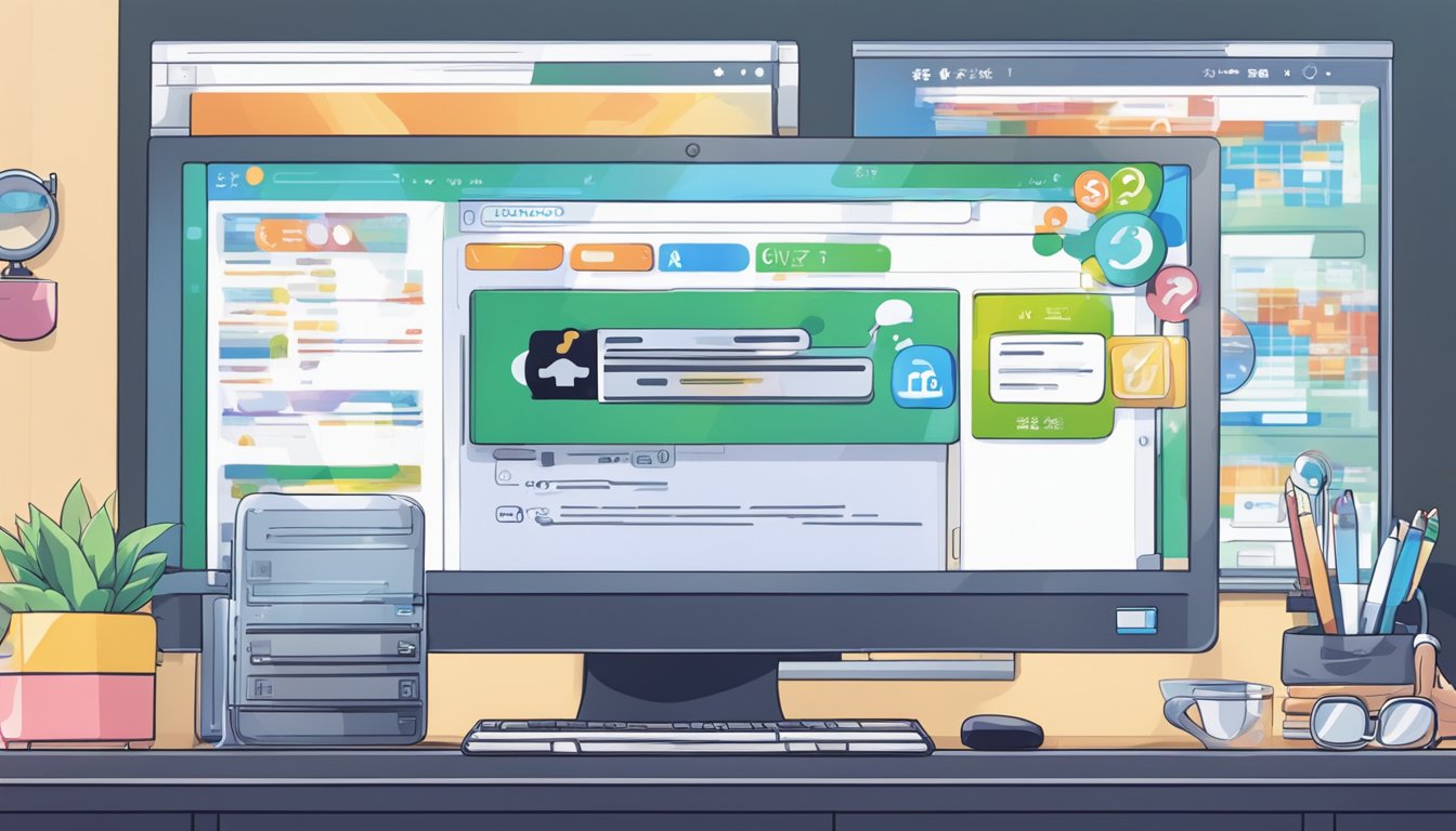 A computer screen displaying search engine advertising with the question 'What is SEO?' A cursor hovers over the search bar