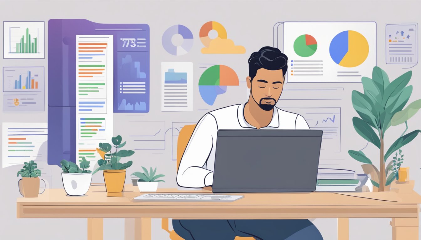 A person using a computer to track Google Ads conversion data