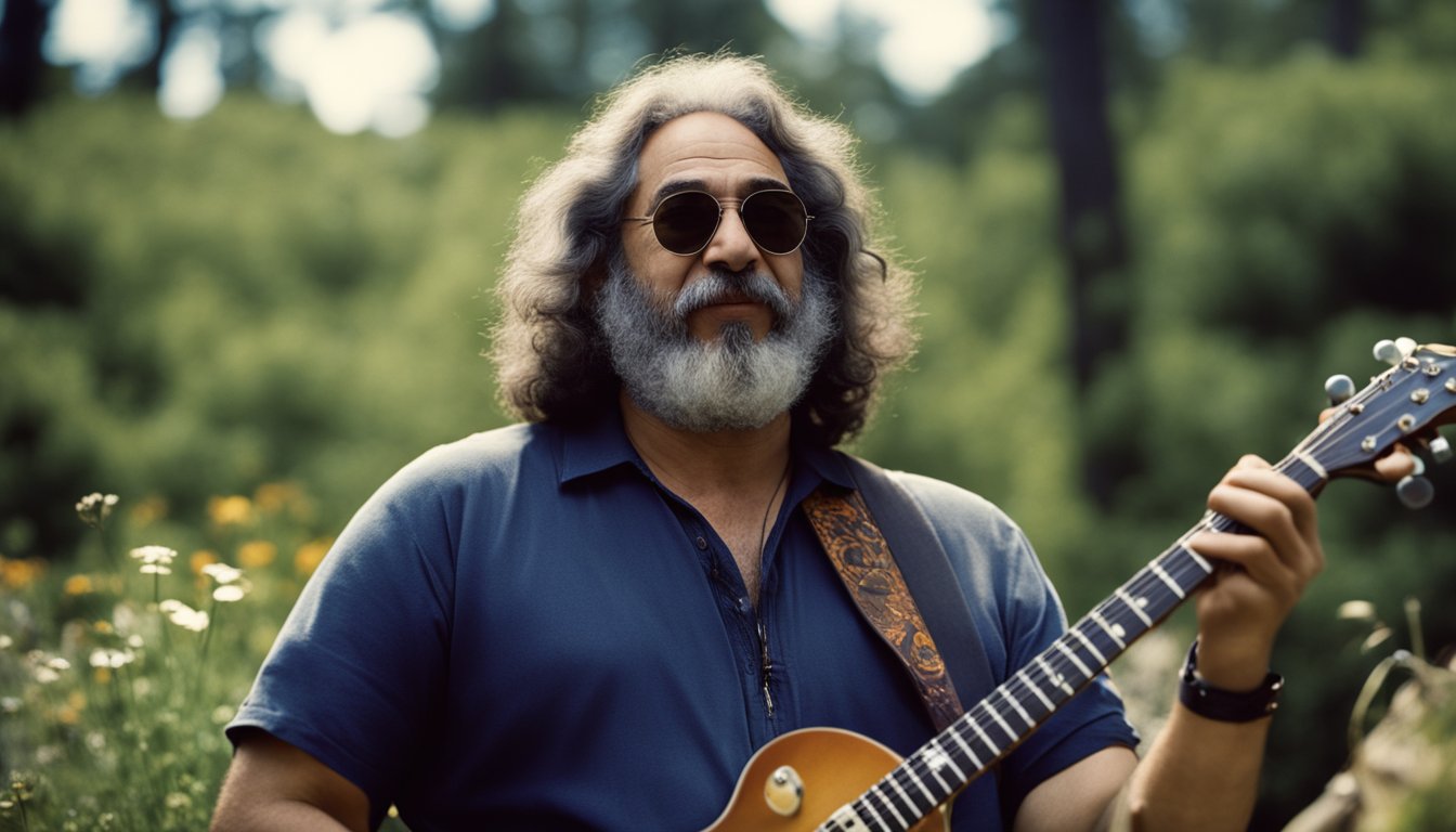 A young Jerry Garcia explores nature, surrounded by musical instruments and a supportive community