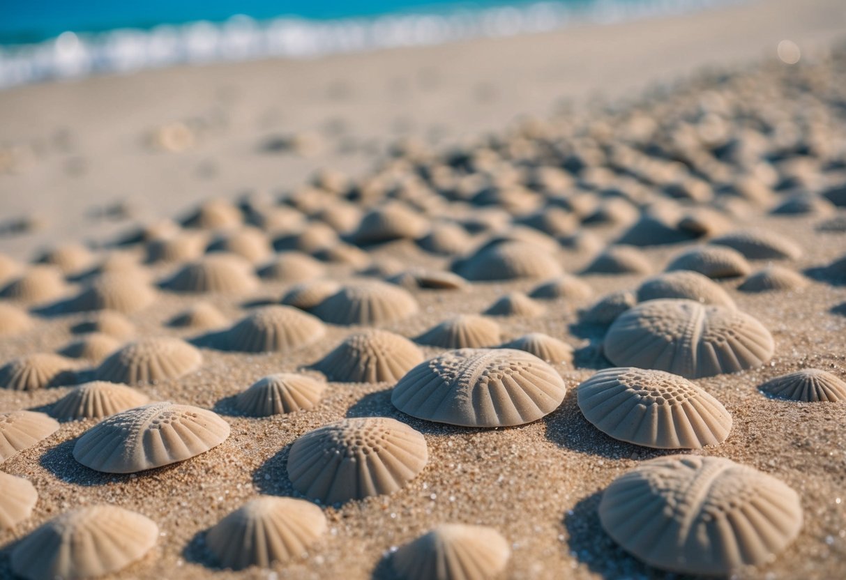 Sand dollars create intricate patterns in the sand, forming habitats for small marine creatures