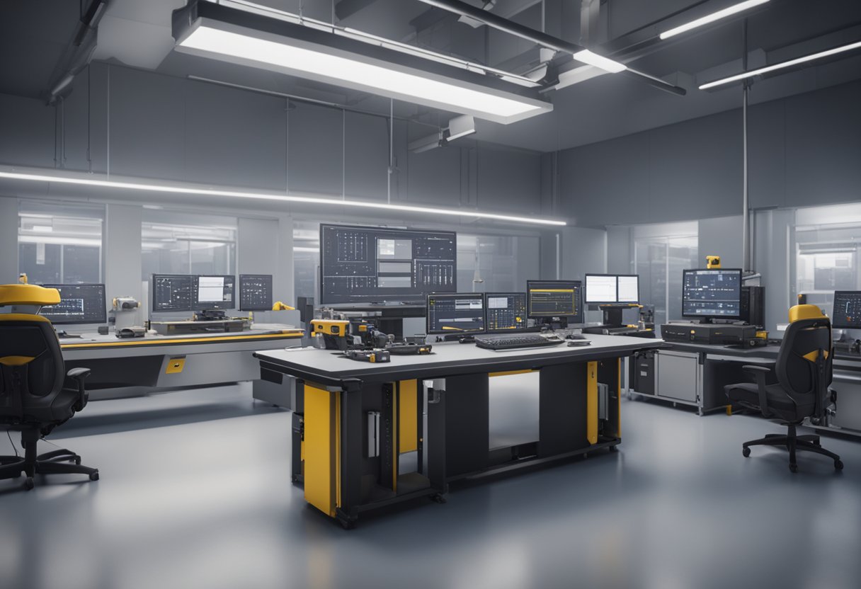 A metrology analyst calibrates precision instruments in a controlled lab setting, using specialized equipment and following strict measurement protocols