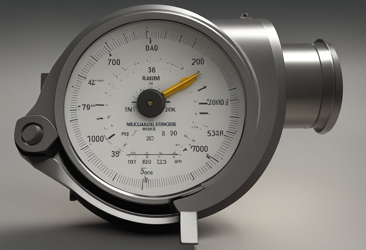 A bore gauge measuring the inside diameter of a cylindrical object, with digital display and adjustable arms