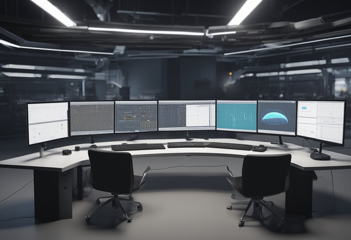 A computer screen displays Zone3 metrology software in use, with various data points and measurements being analyzed and visualized