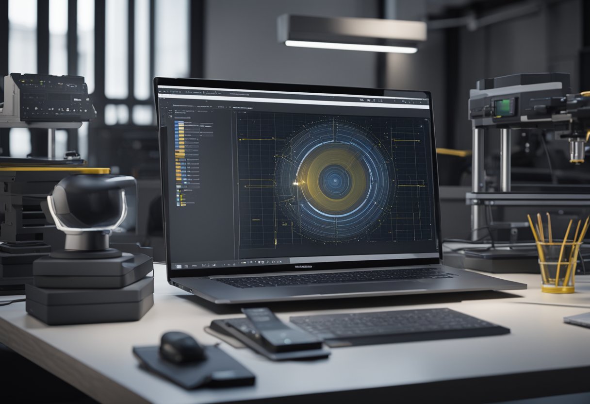 A precision measuring machine connects to a computer, transferring data seamlessly