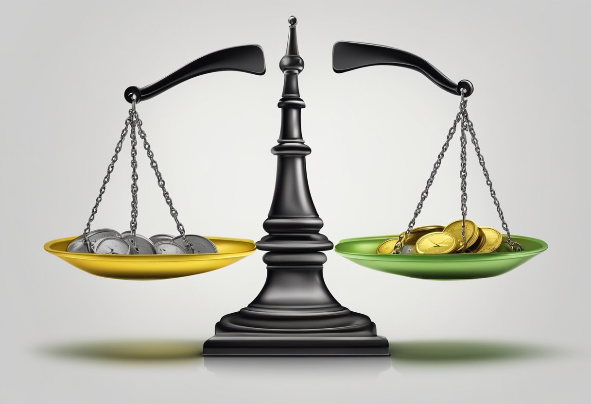 A scale with one side weighted down and the other side empty, symbolizing the concept of accountability