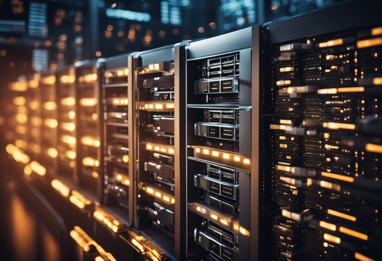 A network of computers protected by a firewall, with data packets being filtered and only authorized traffic allowed through