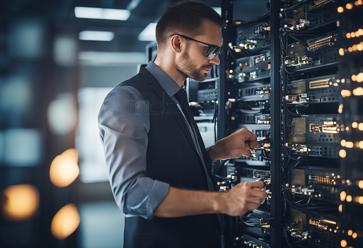 A network administrator installs and manages firewalls to protect against unauthorized access and cyber threats
