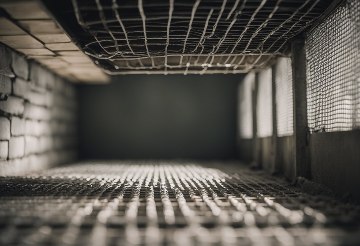 A basement with sealed cracks, mesh over vents, and traps set for pests