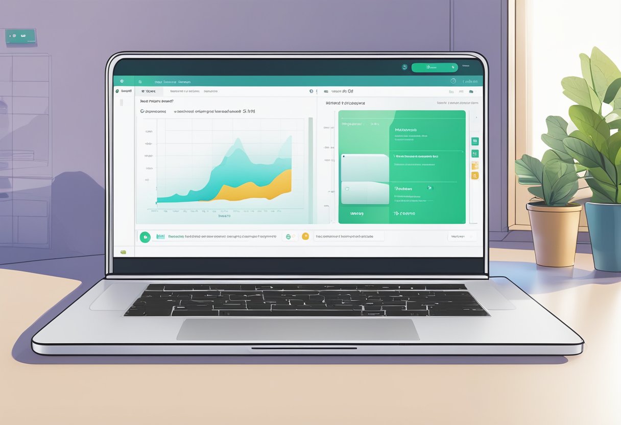 A laptop displaying the getcleanslate app's interface during a screen sharing session, with a privacy-enhancing feature highlighted