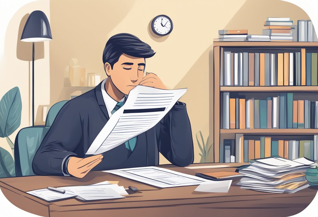 A person receiving a notification of a legal demand for debt through a letter or email