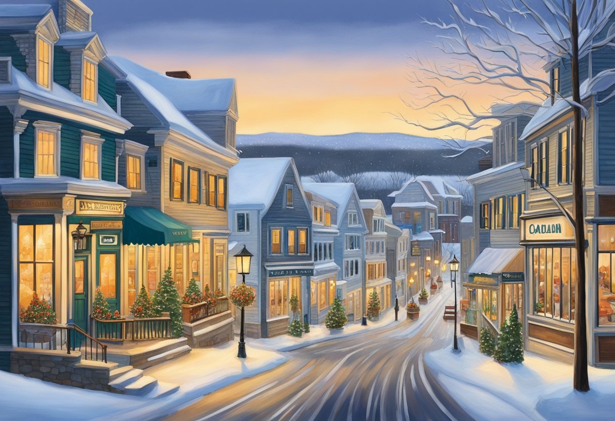 Snow-covered streets, cozy cafes, and charming storefronts line the picturesque towns of Rockland, Camden, and Bar Harbor. The coastal scenery and historic architecture create the perfect setting for a Maine winter getaway
