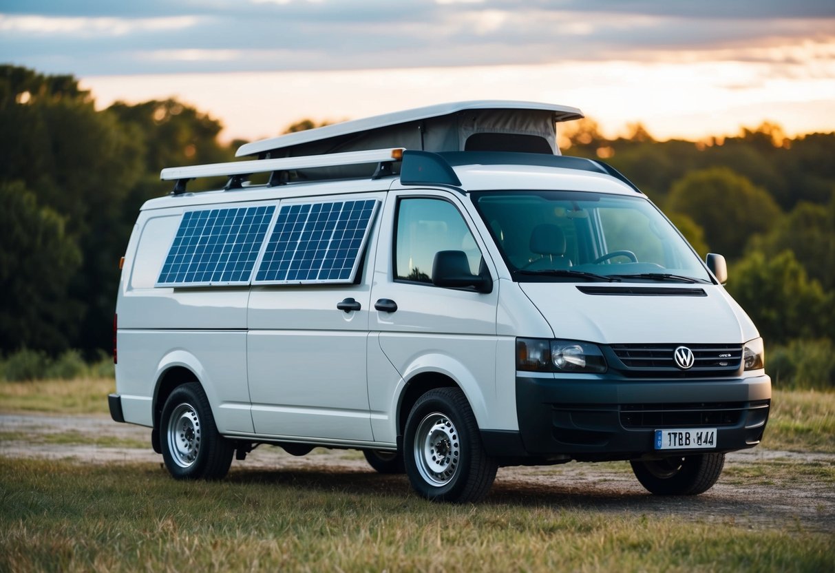 Ein Transporter mit Wassertank, Solarpaneelen und weiteren Funktionen zur Selbstversorgung