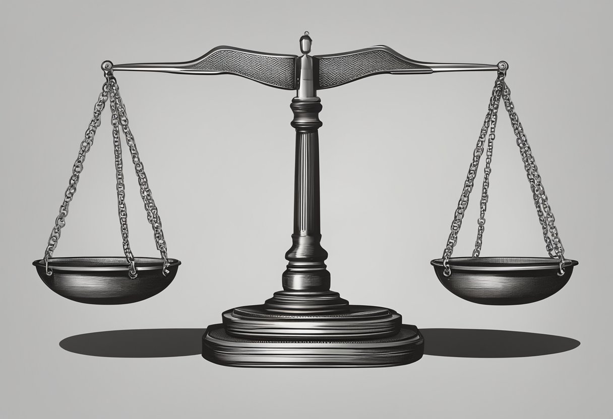 A scale with one side weighted down by assets represents secured debt, while the other side remains empty for unsecured debt