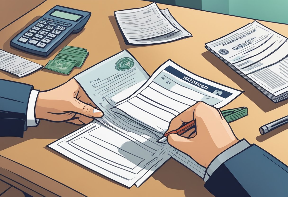 A person receiving a letter from the IRS confirming the payment of a debt, with a stamp indicating that the federal embargo has been removed