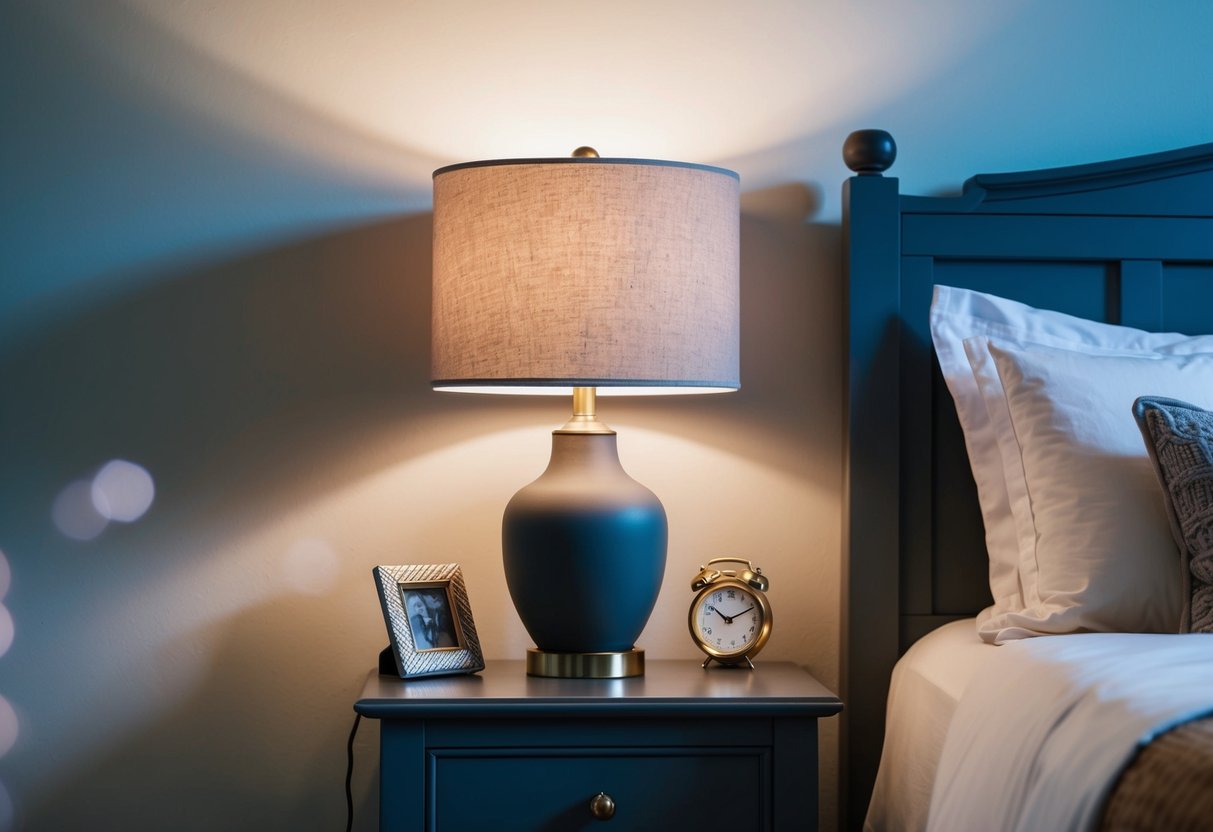 A gray slate nightstand lamp illuminates a cozy bedroom with 18 different decor ideas