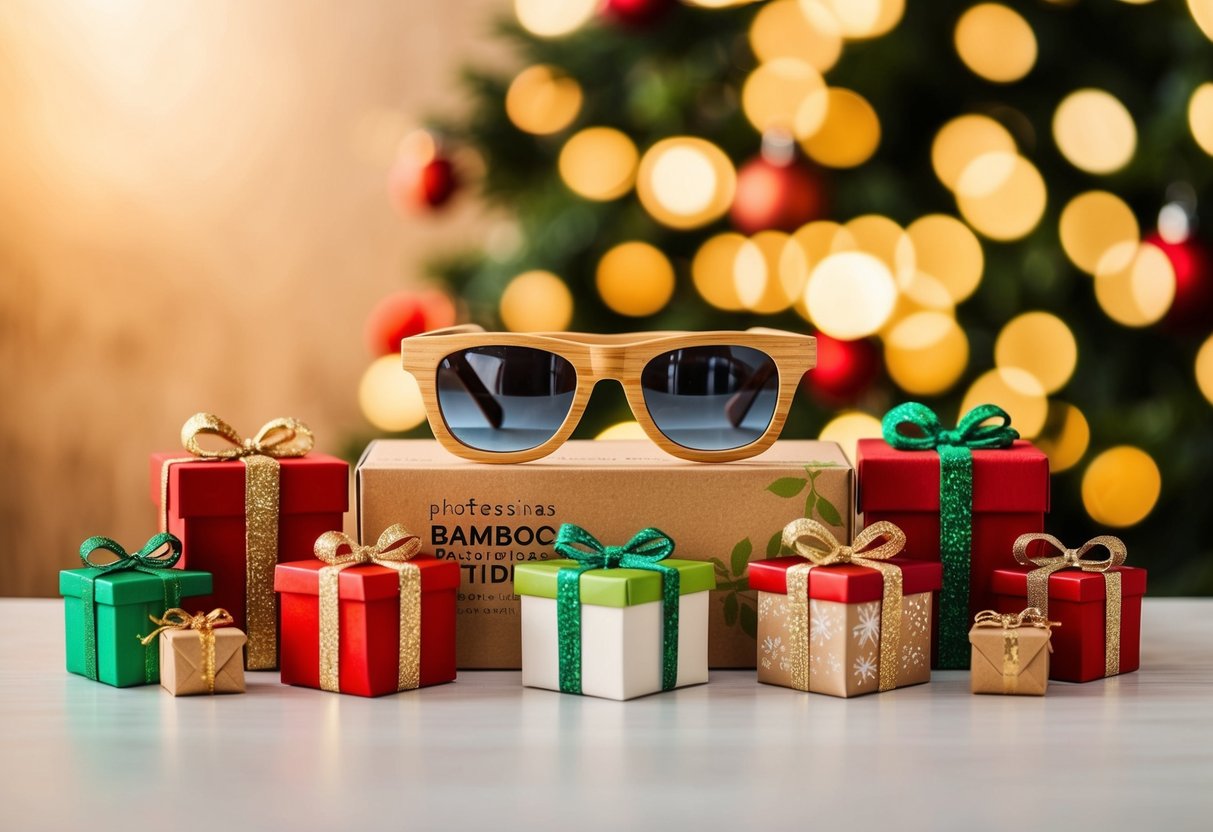 Eine Sonnenbrille aus Bambus neben 24 weiteren nachhaltigen Geschenkideen für Weihnachten