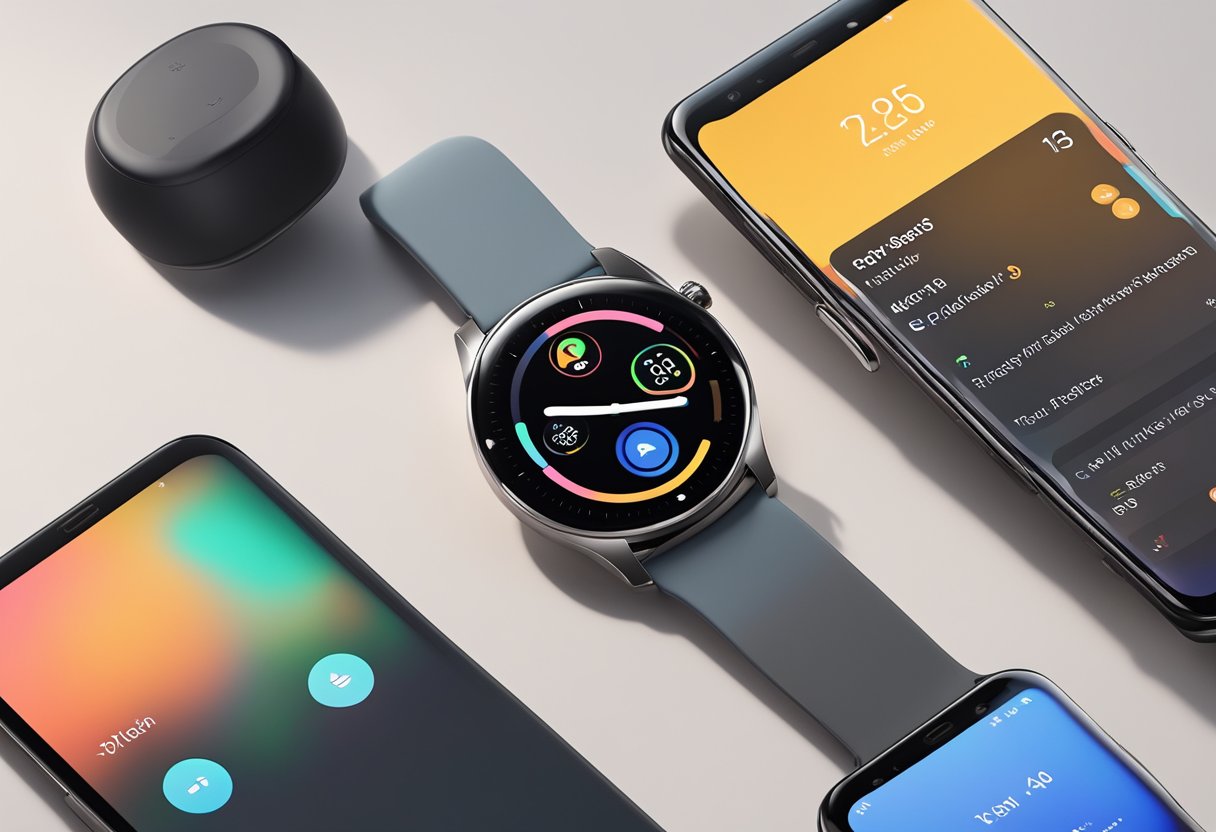 Two smartwatches side by side on a sleek, modern table. The Pixel Watch 3 and Galaxy Watch Ultra display their respective interfaces, highlighting their performance and operating systems