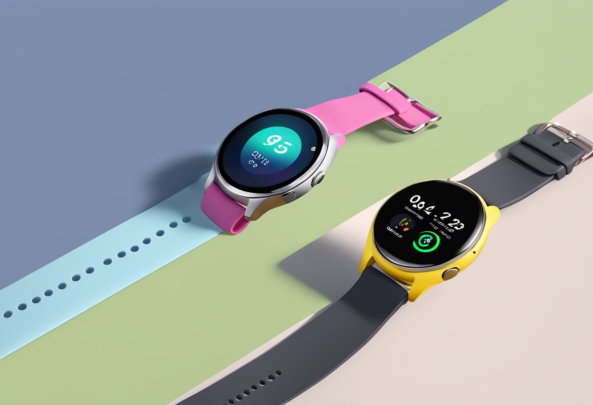 Two smartwatches side by side, each displaying health and connectivity features. Pixel Watch 3 on the left, Galaxy Watch Ultra on the right