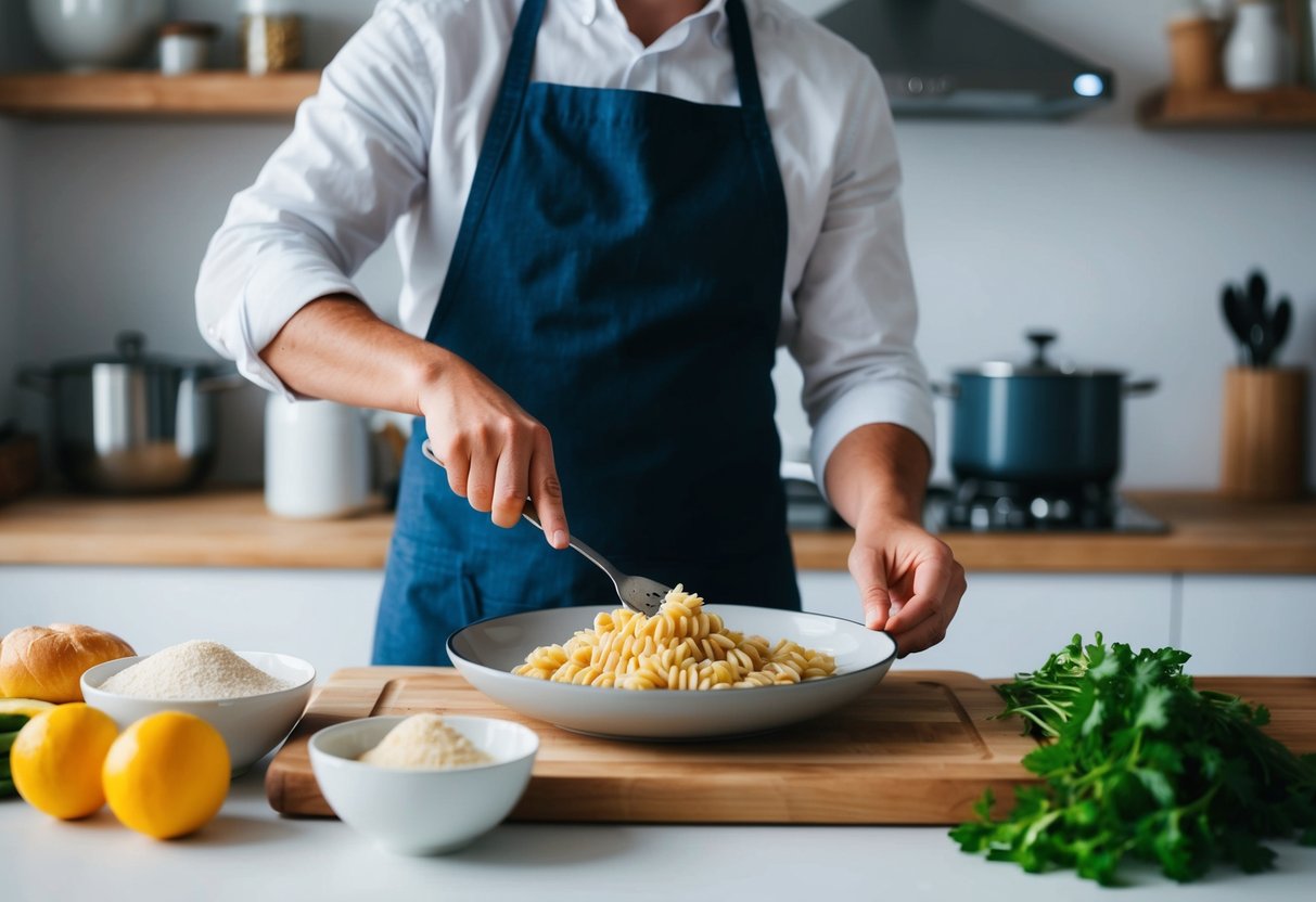 A person cooking gluten-free pastina, searching for alternative ingredients, and successfully preparing a delicious and satisfying meal