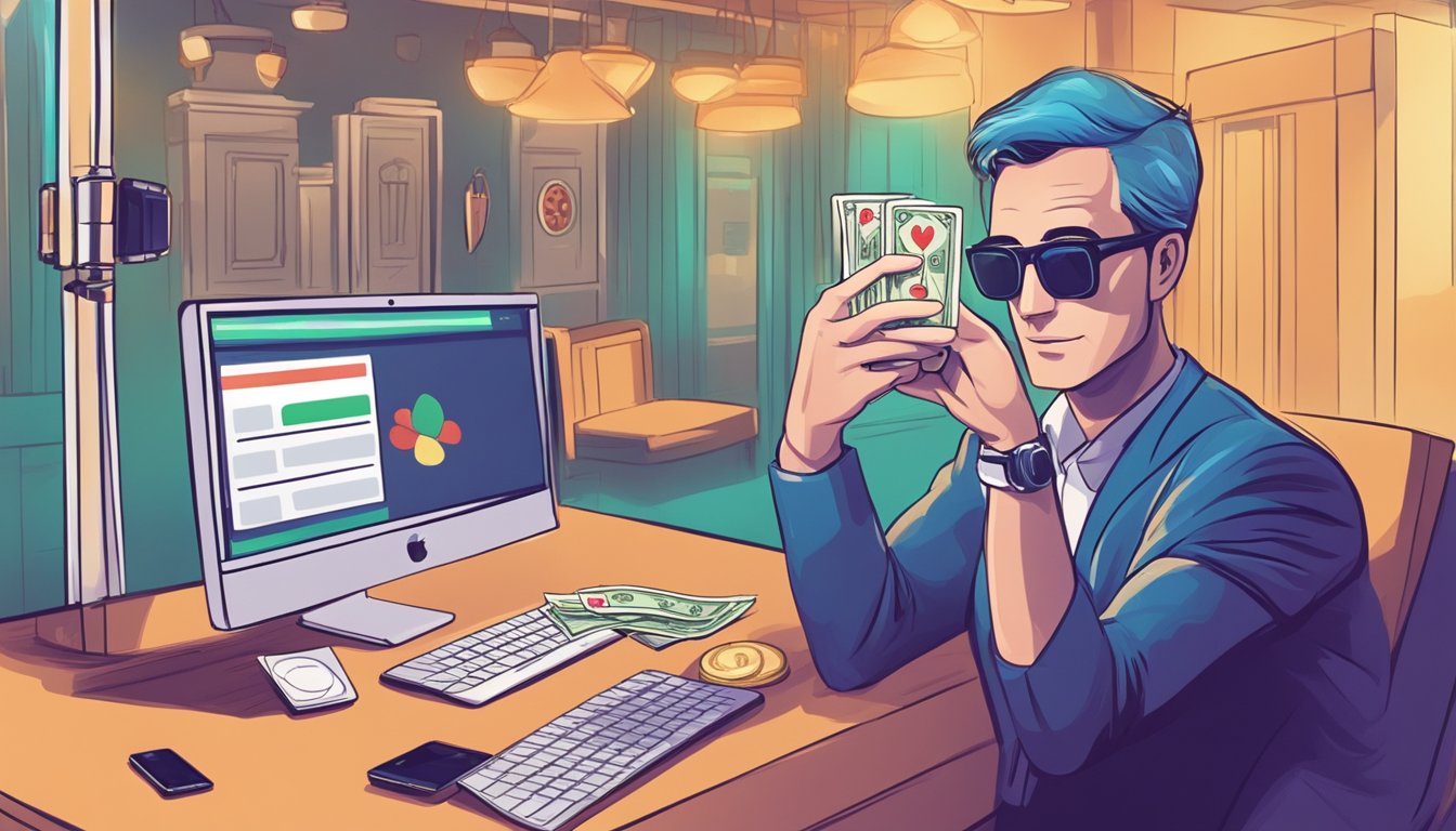 A person receives a fraudulent message on a social media platform, luring them into a fake online casino scam. The victim is deceived into providing personal information and losing money