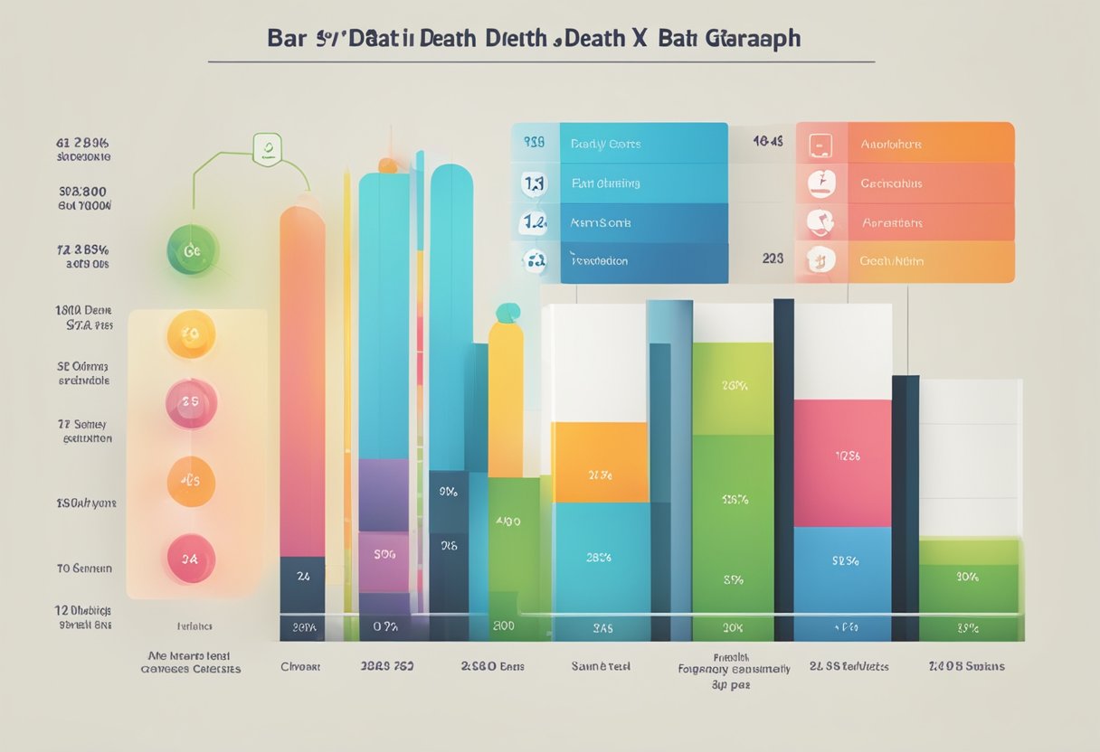 A bar graph showing the daily death statistics for Generation X, with a focus on health status and concerns