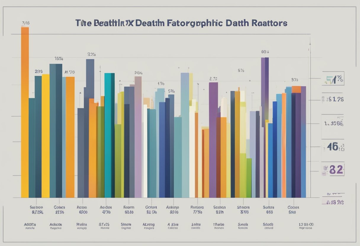 A bar graph displays Gen X death rates by sociodemographic factors