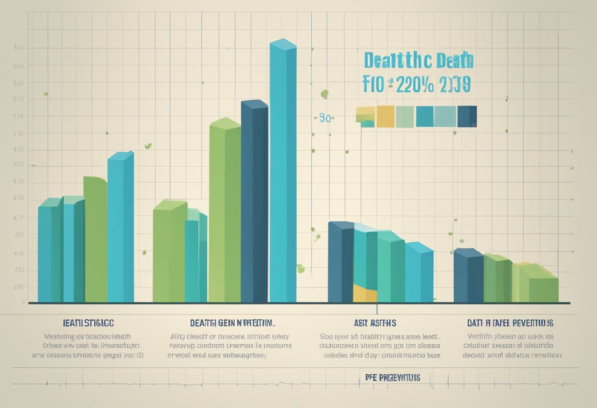 A bar graph showing Gen X death statistics per day, with a focus on health promotion and disease prevention