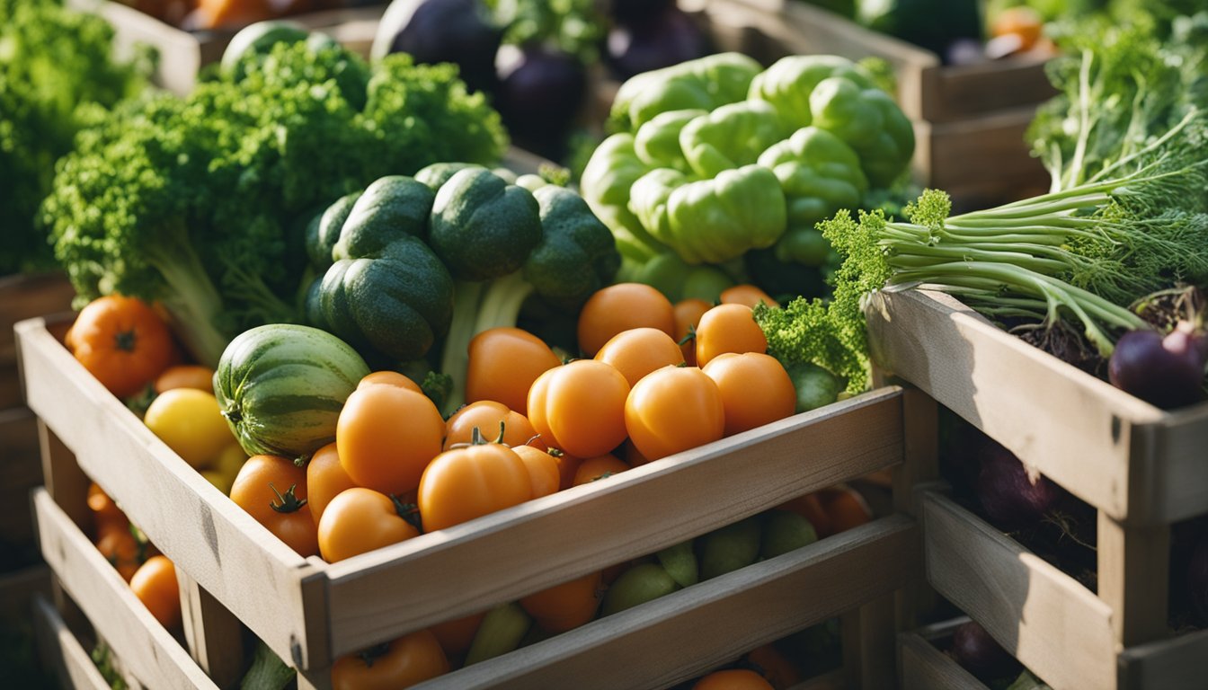 Vegetables being gathered and stored for September planting