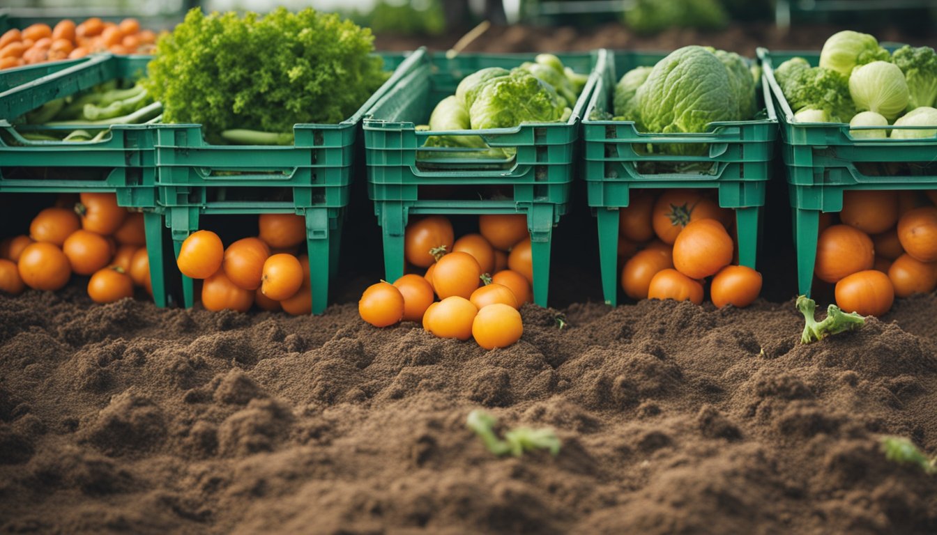 Vegetables being harvested and stored for September planting