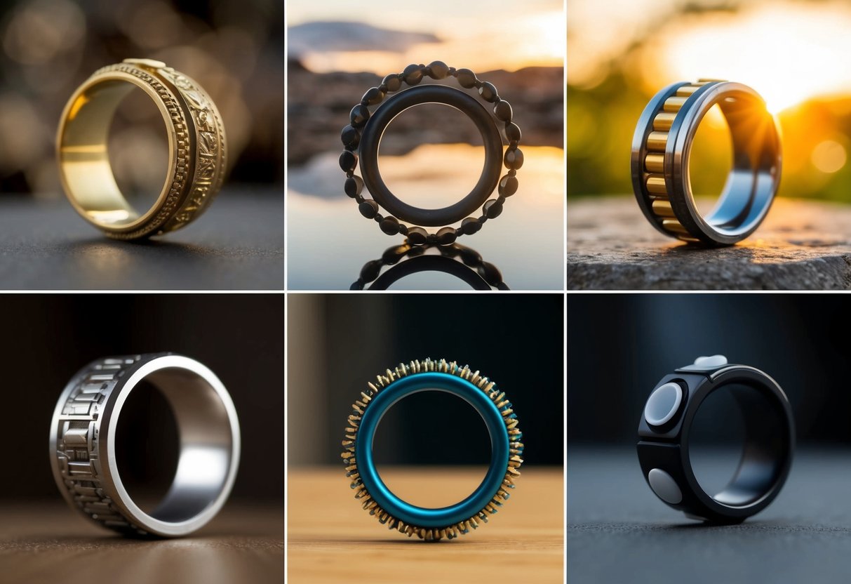 A fidget ring through the ages, from ancient civilizations to modern designs, showcasing its evolution and significance in history