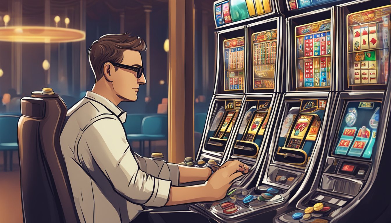 A responsible gambler using self-protection strategies at a slot machine