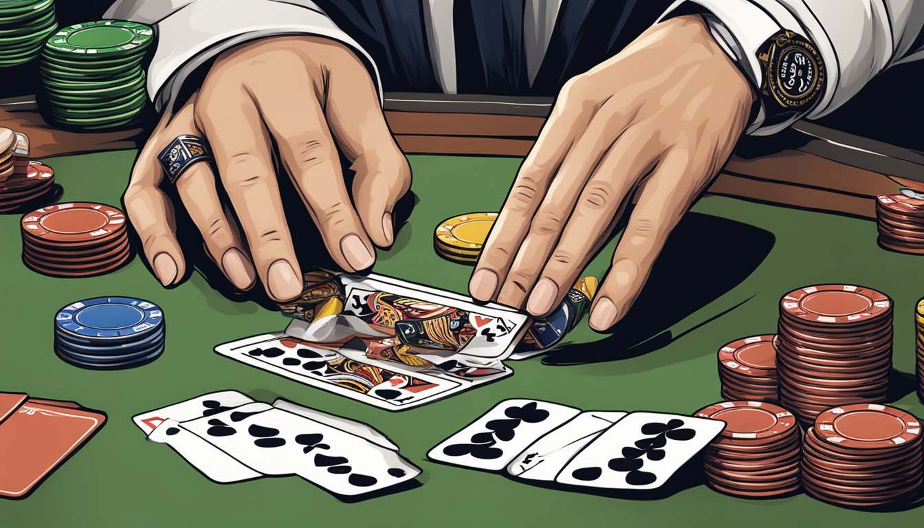 A poker tournament entry with Texas Hold'em hand