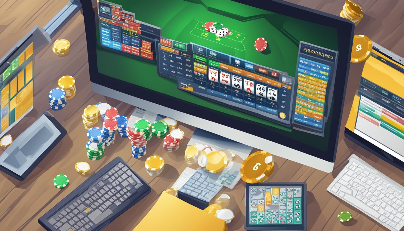 A computer screen displaying online gambling software and tools for making money