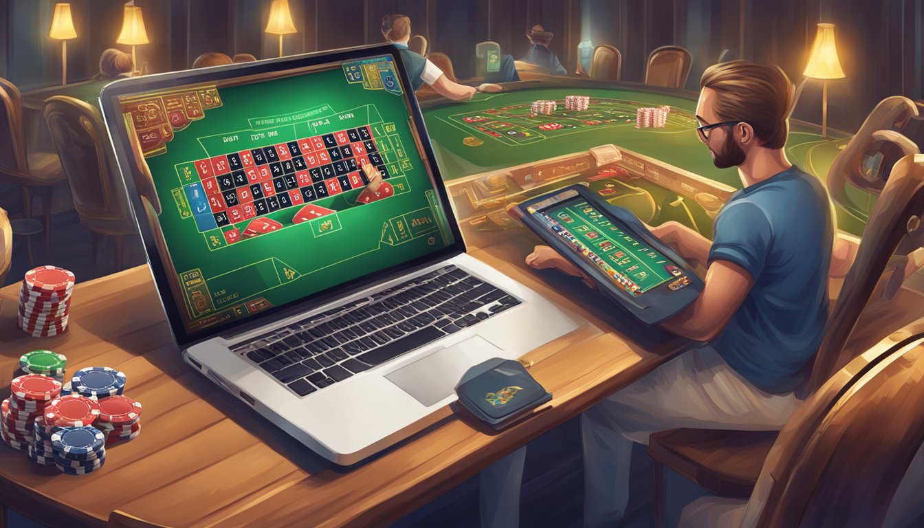 A secure online gambling platform with common myths depicted visually