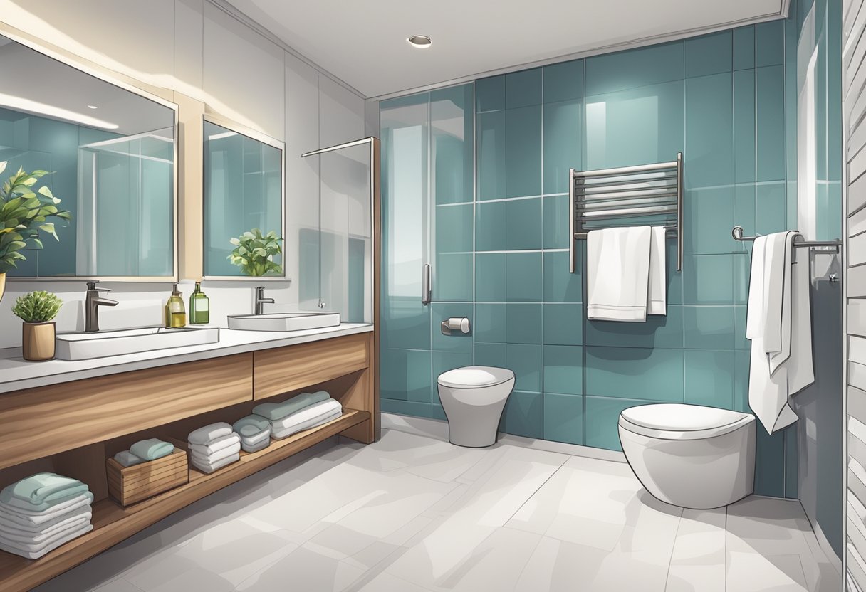 A sparkling clean bathroom with fresh towels and neatly arranged toiletries, ready to provide an outstanding experience for short-term rental guests