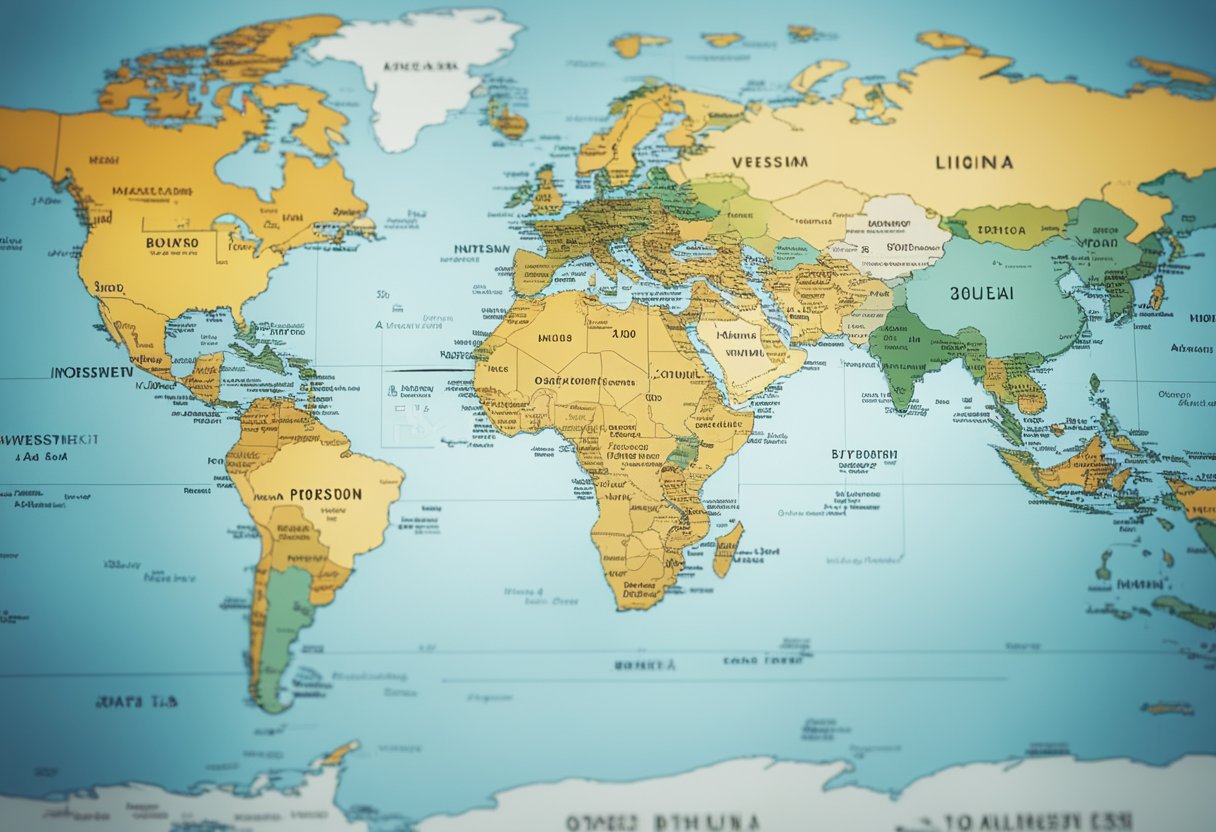 A world map with highlighted bond indices and Chinese investment hubs